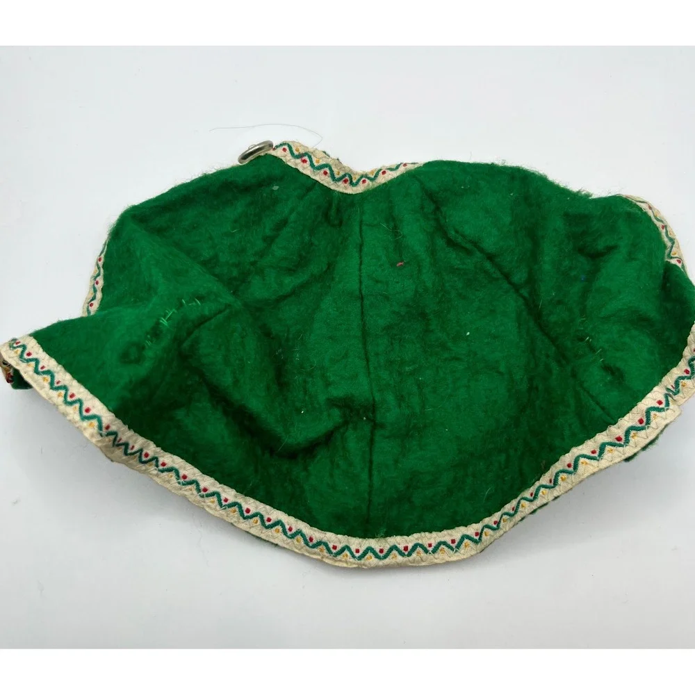 Vintage Green‎ Felt Doll Cloak European Medieval Folklore Dress Up Handmade